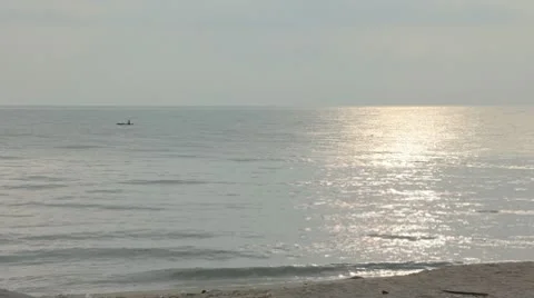 Kayak in Ocean Stock Footage 10765095