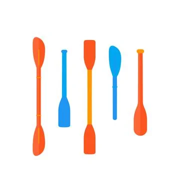 Kayak paddles on white, vector Stock Illustration