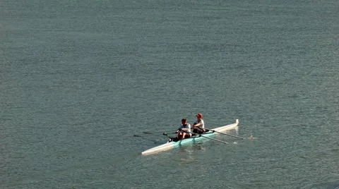  Kayak People Having Fun Rowing At river Vídeos de archivo 43076177