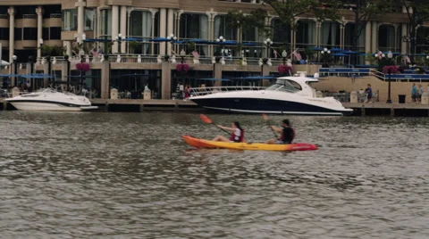 Kayak on the Potomac in DC Stock-Footage 61320361