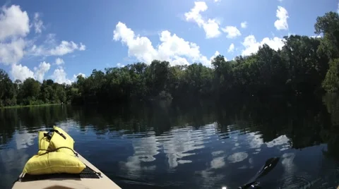 Kayak on the River Stock Footage 66542882