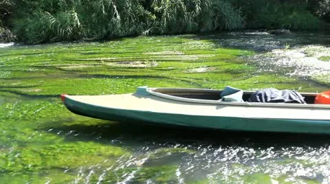Kayak, river, girl Stock Footage