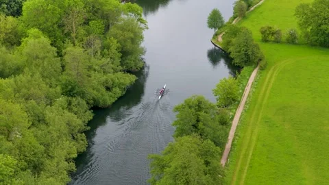 Kayak on the River Thames Reading UK Stock-Footage 336336051