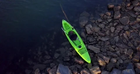 Kayak on Rocks DJI Mavic Pro Elevate Stock Footage 201643399