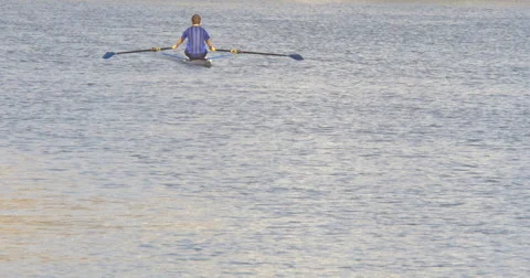 Kayak row single Stock Footage 53713630