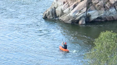 Kayak rower Stock Footage 50057587