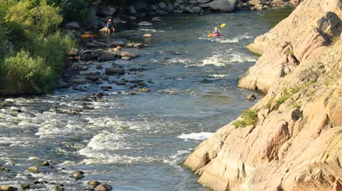 Kayak rowers Stock Footage 50057500