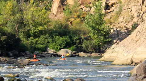 Kayak rowers Stock Footage 50057838