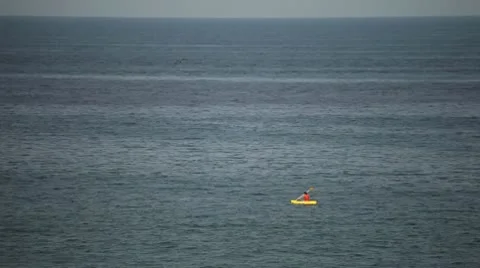 Kayak rowing In Ocean Video stock 10720455