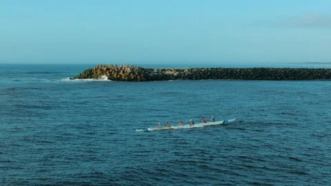 Kayak rowing team training in water Stock Footage 86457897