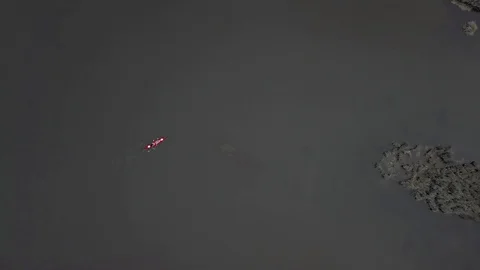 Kayak sailing on the river Stock Footage 111556687