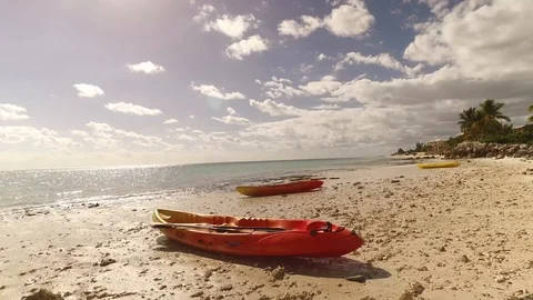 Kayak Sting Ray Beach Freeport Bahamas Stock Footage 99521235