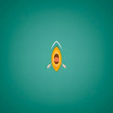 Kayak. Summer and sun. Vector illustration on a summer theme Stock Illustration