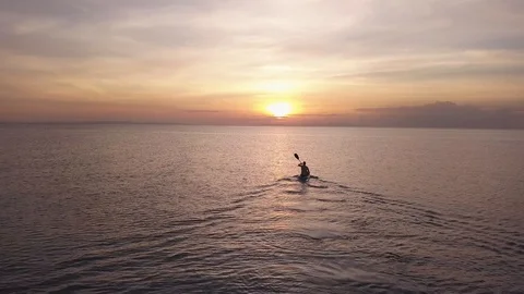 Kayak sunset Stock Footage 118682814