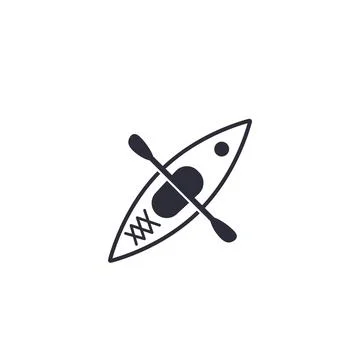 Kayak top view, vector icon 스톡 일러스트