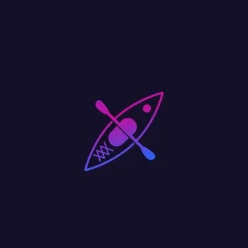 Kayak top view, vector trendy icon 스톡 일러스트