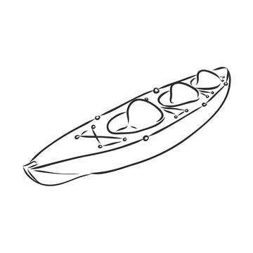 Kayak vector sketch on a white background Stock Illustration
