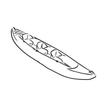 Kayak vector sketch on a white background Stock Illustration