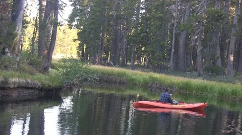 Kayaker baiting hisfishing hook Video stock 41717959
