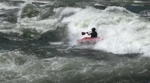 Kayaker rowing on the White Nile Stock Footage 44333802