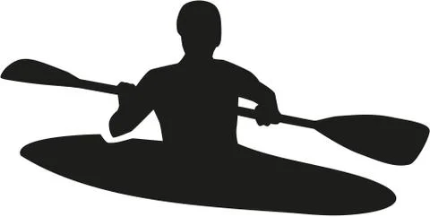 Kayaker silhouette Stock Illustration