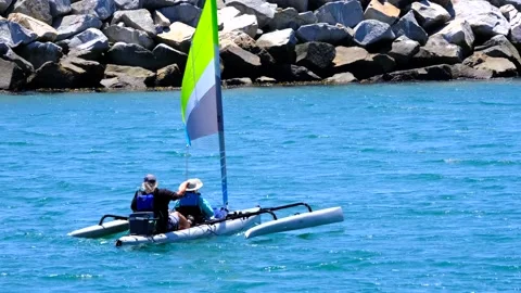 Kayakers In Harbor 4k Stock Footage 155086264