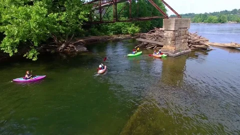 Kayakers on river Stock-Footage 76944958