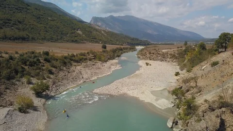 Kayakers at river valley Video stock 129203573