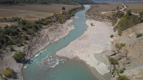 Kayakers at river valley Stock-Footage 129203763