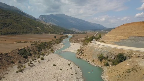 Kayakers at river valley Stock-Footage 129203785