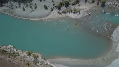 Kayakers at river valley Video stock 129204983