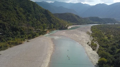 Kayakers at river valley Stock Footage 129205382