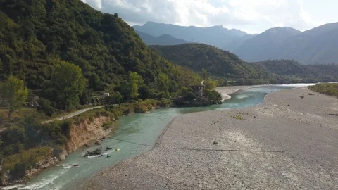 Kayakers at river valley Stock-Footage 129206417