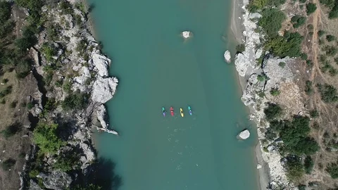 Kayakers at river valley Video stock 129231618