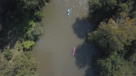 Kayakers at river valley Stock-Footage 129246580