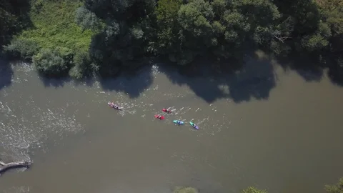 Kayakers at river valley Stock-Footage 129248588