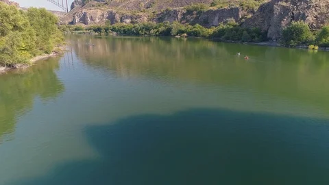 Kayakers On The Snake River Stock Footage 126601700