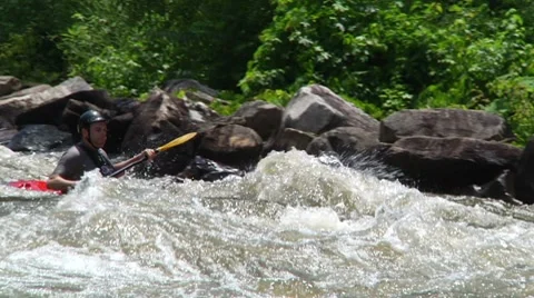 Kayaking 1 - Slow Motion Stock Footage 7899307