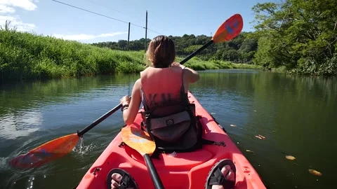 Kayaking 197 Stock Footage 155495642