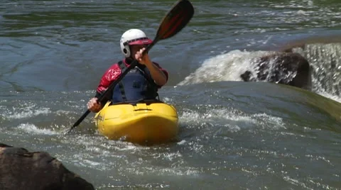 Kayaking 3 - Slow Motion Stock Footage 7899601