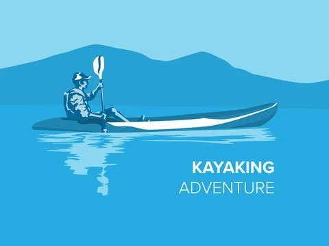 Kayaking Adventure Illustrazione stock