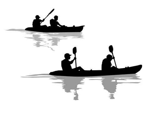 Kayaking Adventure Illustrazione stock