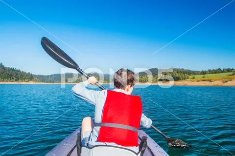 Kayaking adventure on the lake in Croatia Stock Photos