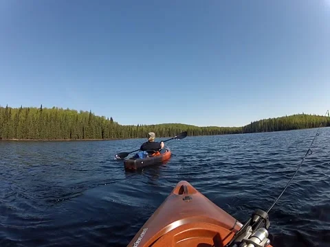 Kayaking on Alaska Lake Stock Footage