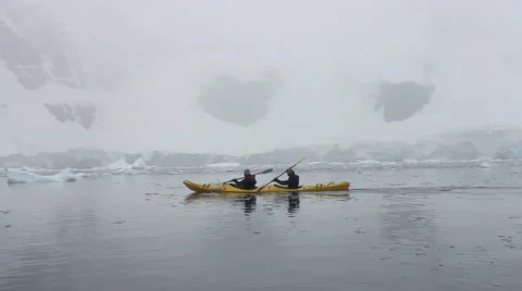 Kayaking Antarctica Stock Footage 5412336