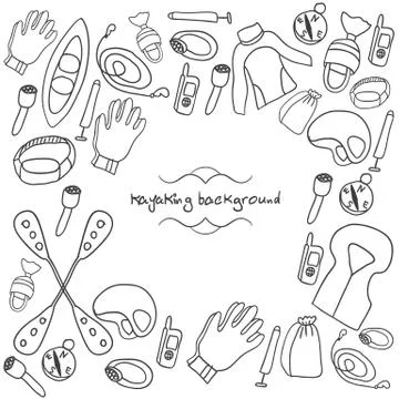 Kayaking background Stock Illustration