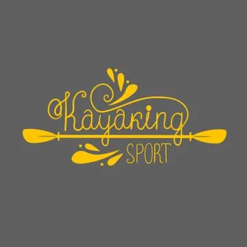 Kayaking background with lettering Stock Illustration