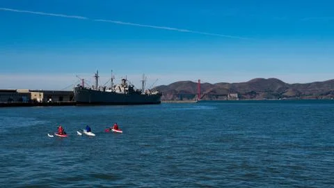Kayaking in Bay Stock Photos