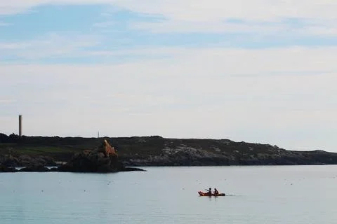 Kayaking in the bay Stock Photos