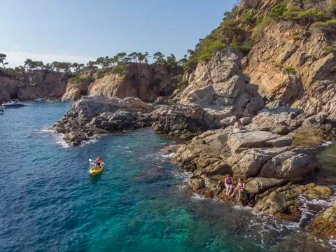 Kayaking Costa Brava Stock Photos